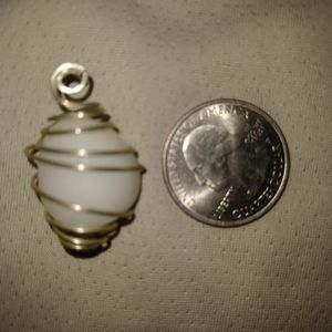 White and Silver Necklace Pendant